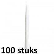 100 stuks witte gotische kaarsen 25 cm lengte