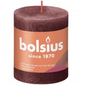 Bolsius wijnrood rustiek stompkaars 80/68 (35 uur) Eco Shine Velvet Red