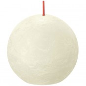 Bolsius ivoor rustiek bolkaars Ø 76 mm (25 uur) Eco Shine Soft Pearl
