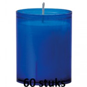 Refill kaarsen blauw 60 stuks