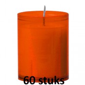 Refill kaarsen oranje 60 stuks
