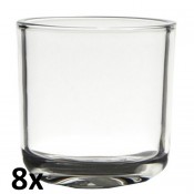 8 stuks doorzichtige refill houders 75/75 van glas