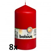 8 stuks rood stompkaarsen 130/70 van Bolsius extra goedkoop in een voordeel verpakking