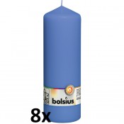 8 stuks blauw stompkaarsen 200/70 van Bolsius extra goedkoop in een voordeel verpakking