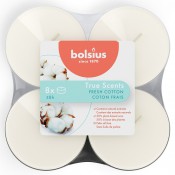 48 stuks Bolsius linengoed - fresh cotton maxi geurtheelichtjes (8 uur) clear cups True Scents